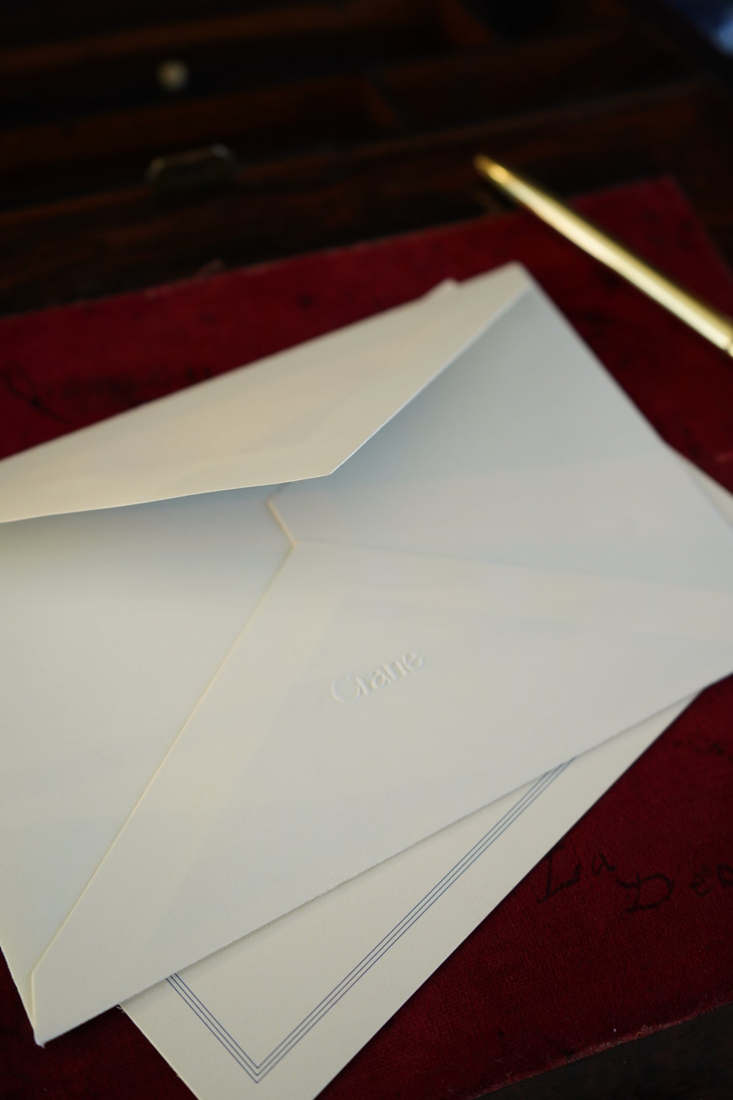 Antique Rosewood Writing Slope with Velvet Writing Surface and Inscriptions, Mid-19th Century