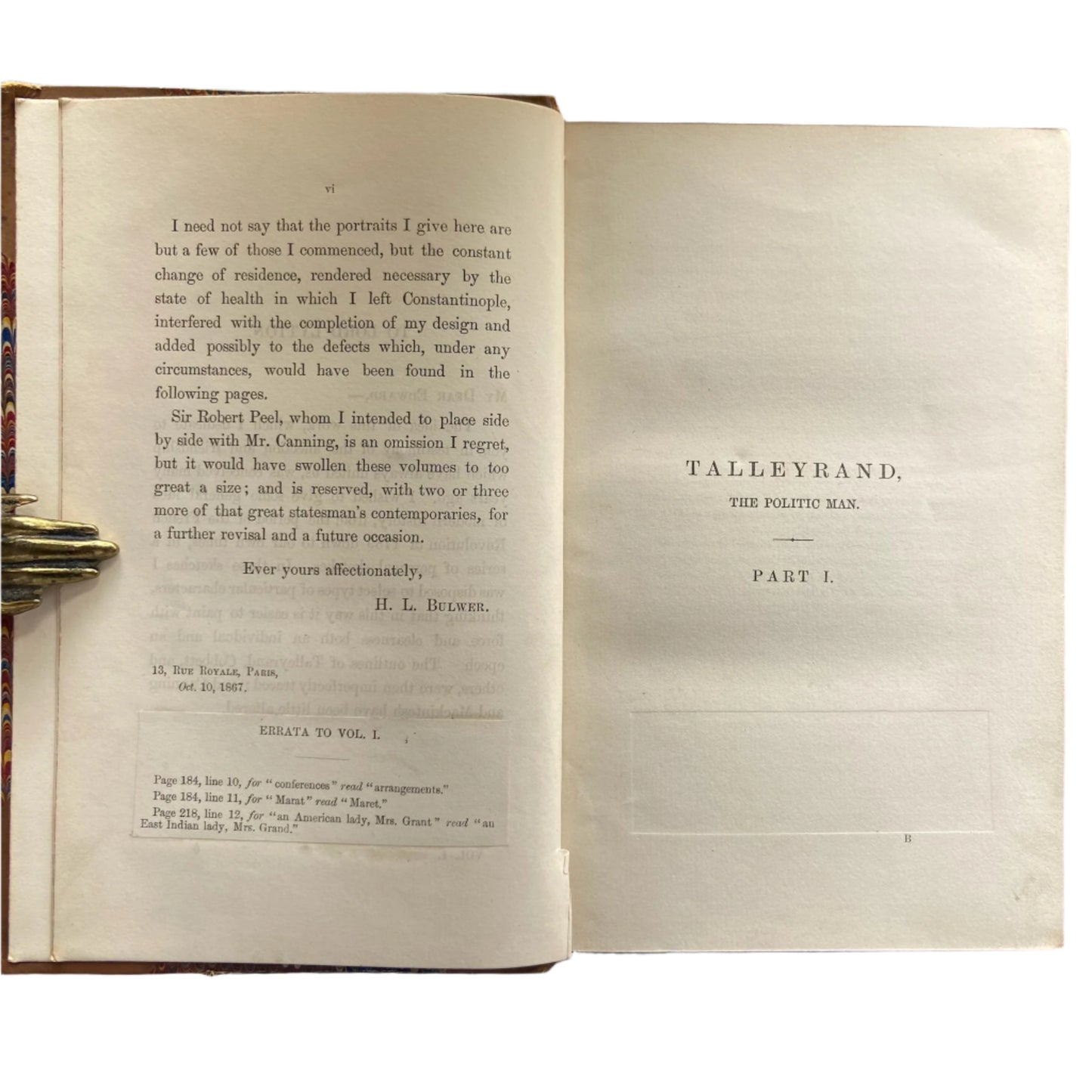 1868 " Historical Characters " Brown Half Leather Book