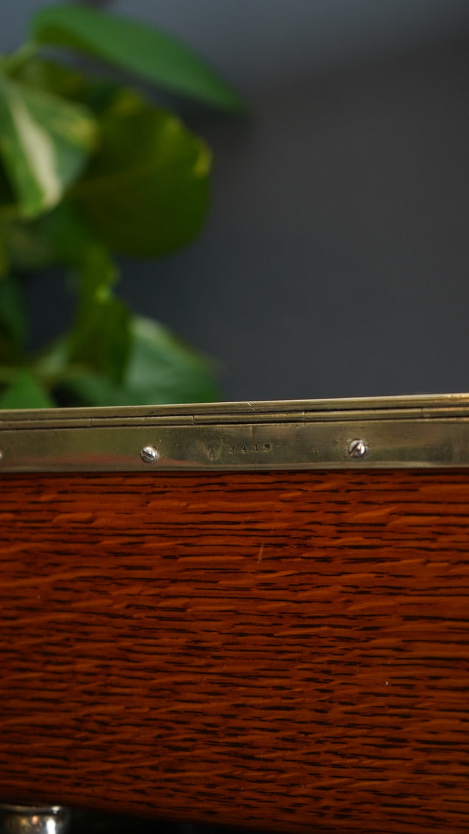 Antique English Oak and Silver-Plated Twin Tea Caddy | John Grinsell & Sons, c.1895–1910