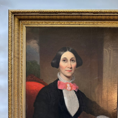 Circa 1840-1860 American Portrait Oil on Canvas