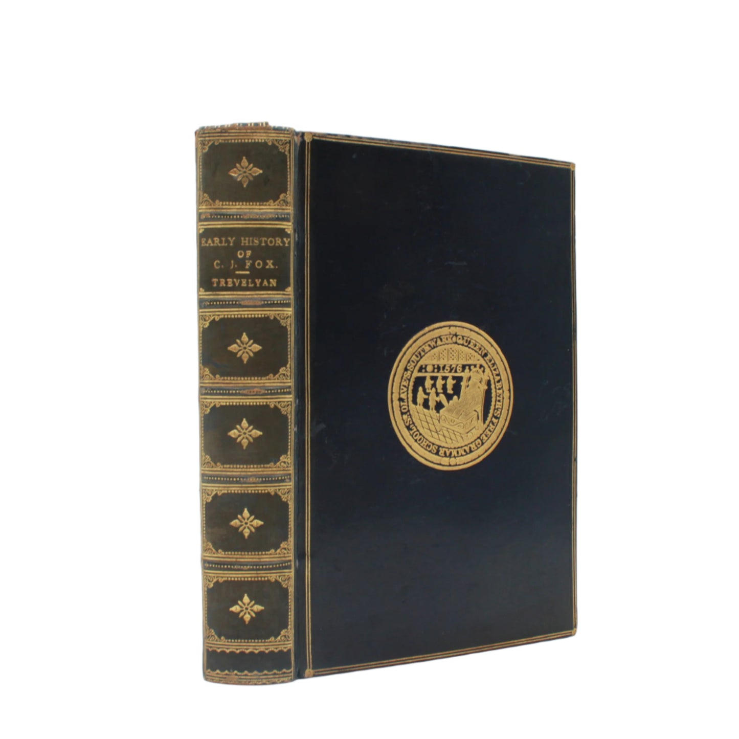 1901 "The Early History of Charles James Fox" Full Blue Leather Prize Binding Book