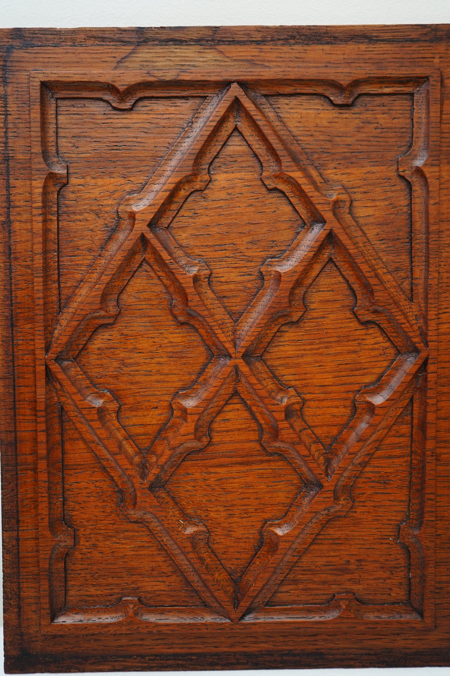 Antique English Jacobean Revival Carved Oak Panel