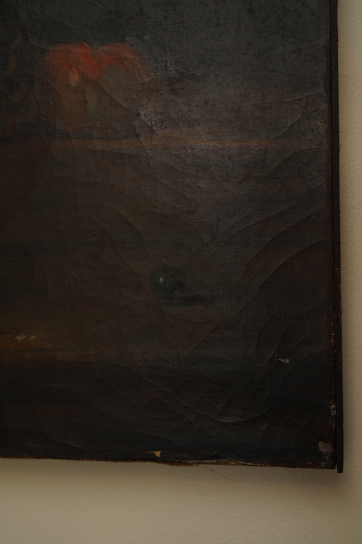 Early 20th Century Oil Painting After Chardin – Still Life with Silver Goblet, Peach & Grapes