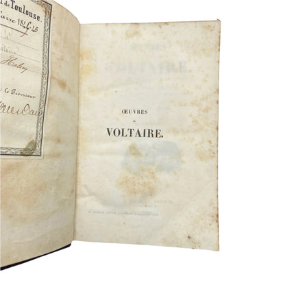 1844 "Oeuvres de Voltaire"  Full Leather Book