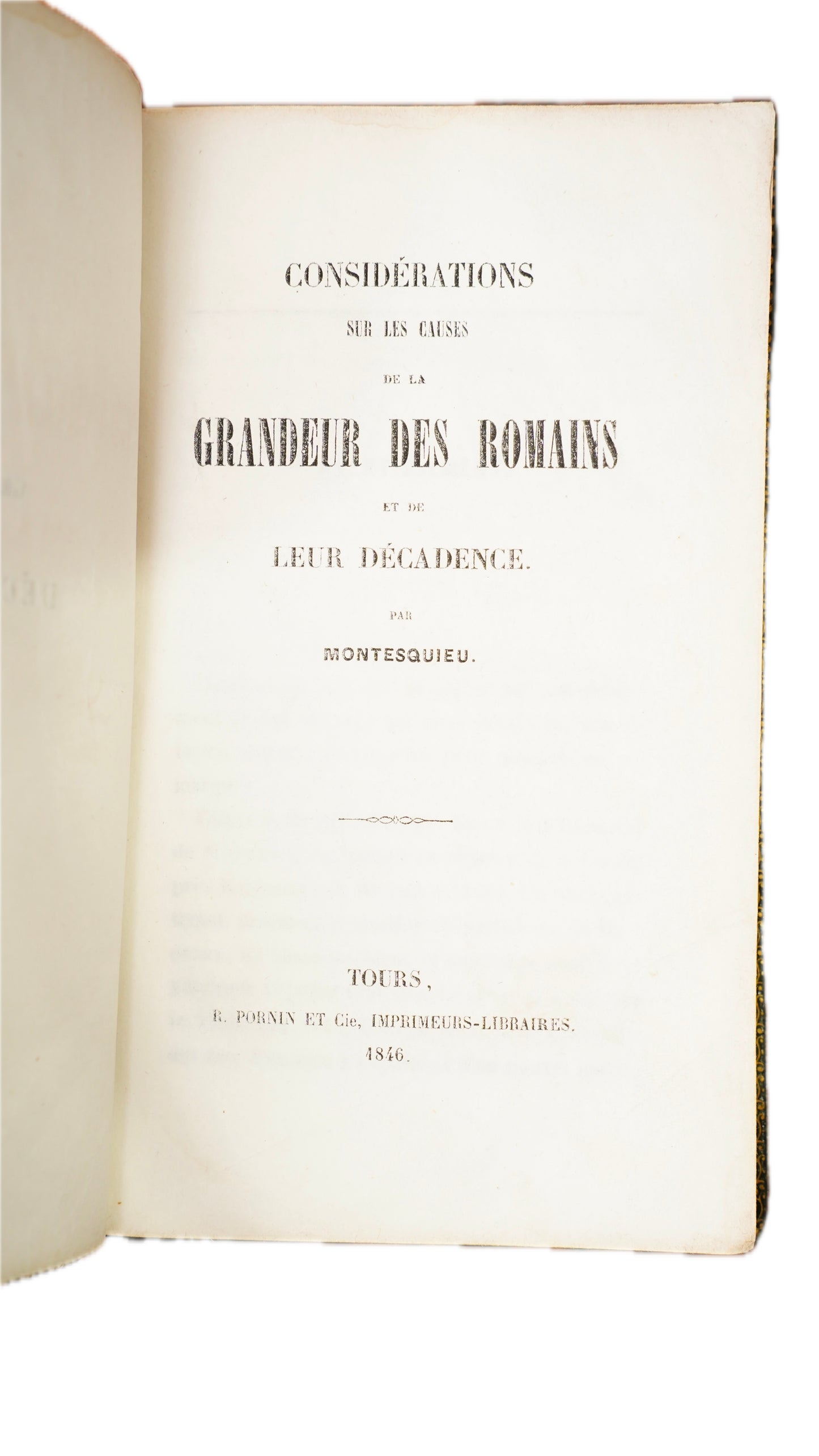 Montesquieu Grandeur des Romains 1846 Antique French Prize Binding