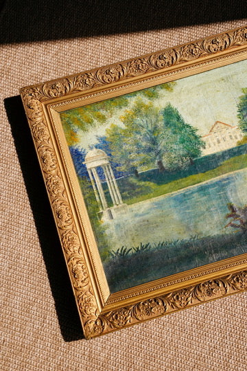 Antique Signed European Country House Oil Painting, Circa 1900