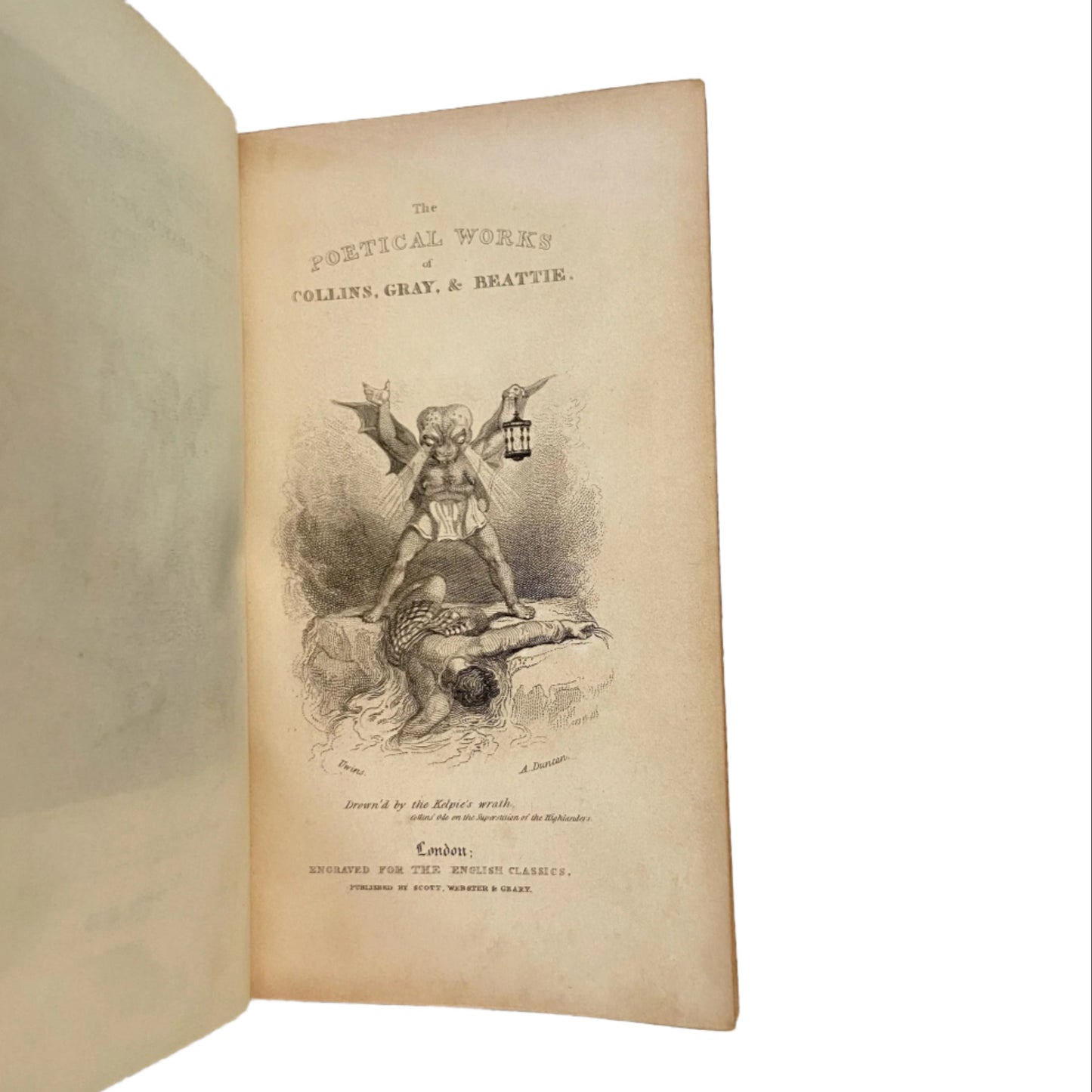 1839 "The Poetical Works of Collins, Gray" Small Full Black Leather Book