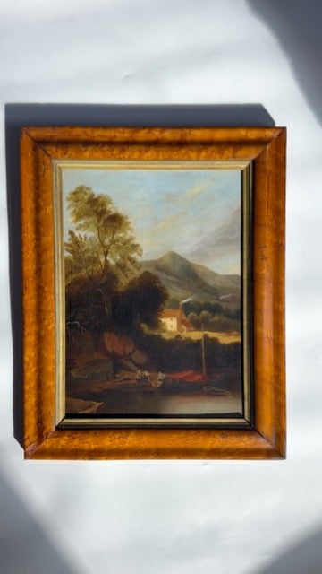 Antique 1878 British Naive Oil on Canvas Painting