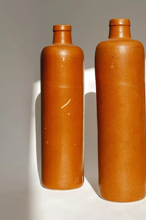 Antique 19th Century Salt-Glazed Stoneware Bottle with Maker’s Mark