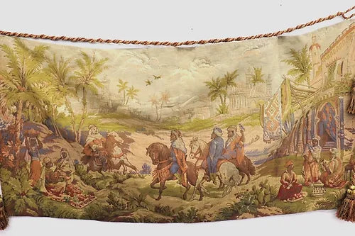 Antique Vintage Middle-Eastern Hunt Belgian Wall Tapestry