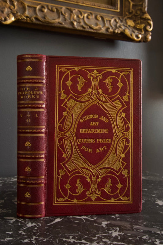 1883 Vol. 2 "The Literary Works of Sir Joshua Reynolds" Red Full Leather Book
