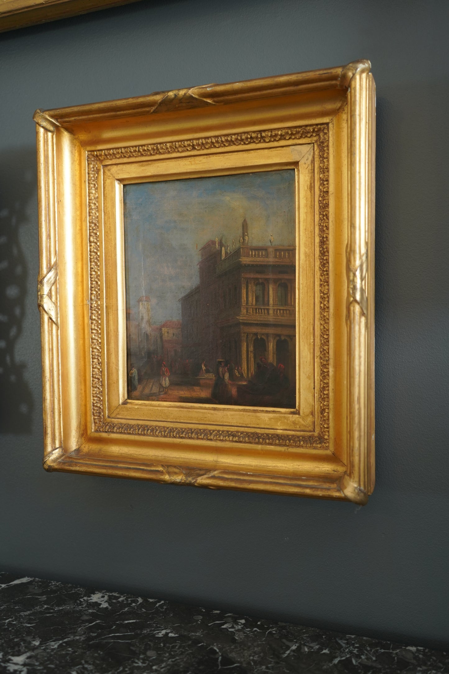Early 19th Century Venetian School Oil Painting “The Doge’s Palace” | Antique Grand Tour Artwork in Gilt Frame