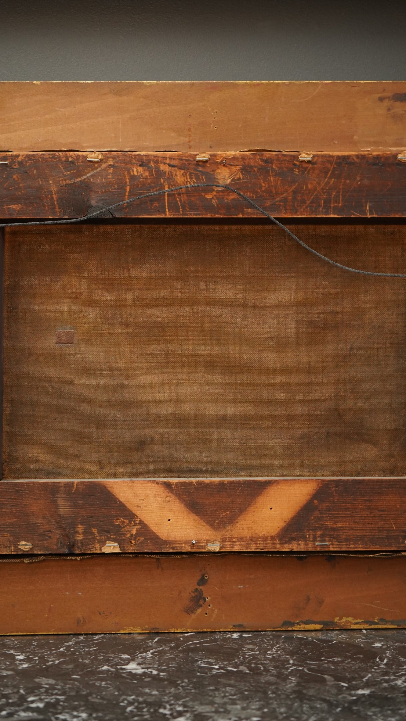 1894 Dutch Winterscape Oil Painting with Monogram in Antique Gilt Victorian Frame