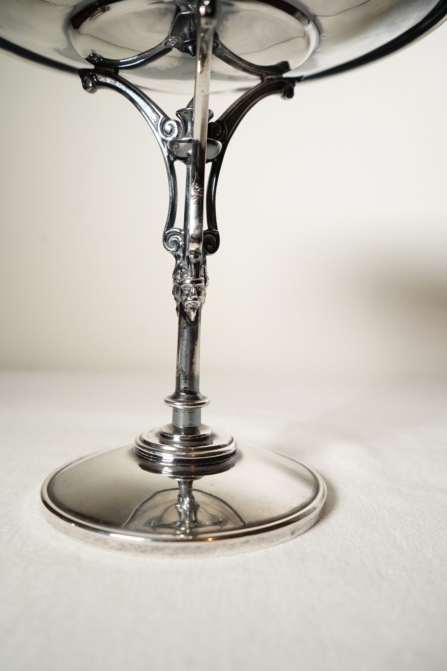 Antique Meriden Britannia Silverplate Aesthetic Movement Tazza with Etched Floral Dish