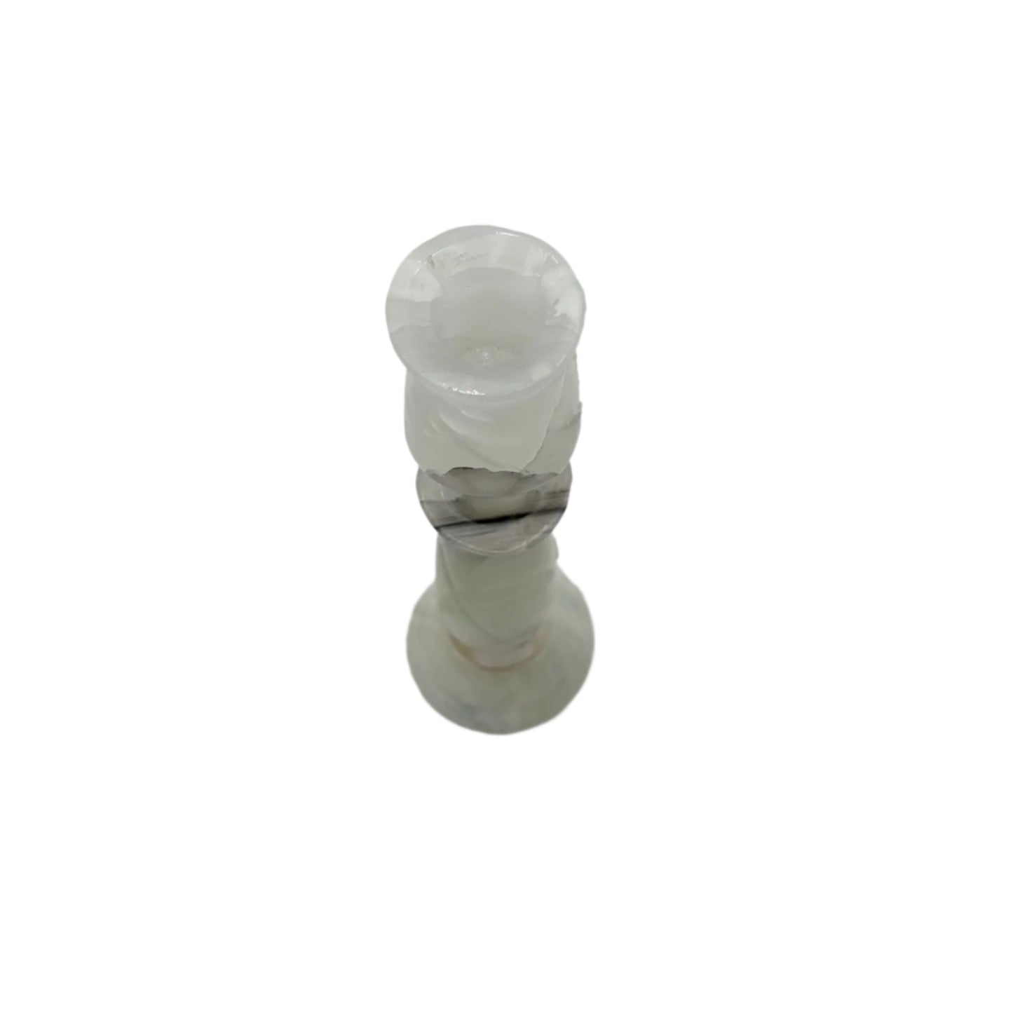Mid-Century White Onyx Candlestick Holder