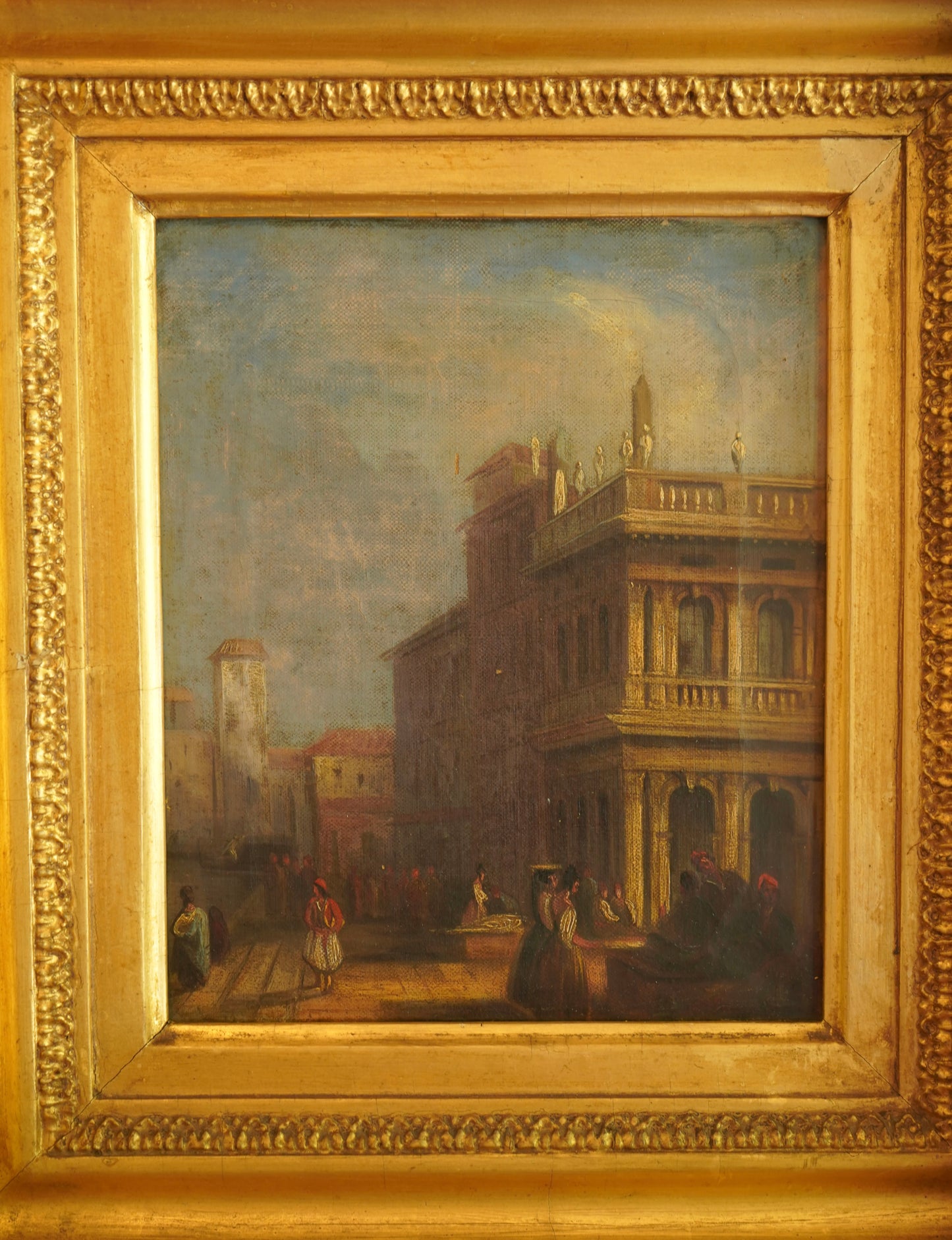 Early 19th Century Venetian School Oil Painting “The Doge’s Palace” | Antique Grand Tour Artwork in Gilt Frame