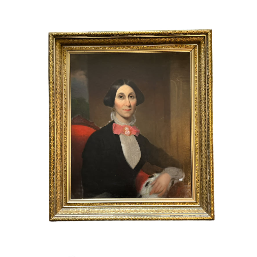 Circa 1840-1860 American Portrait Oil on Canvas