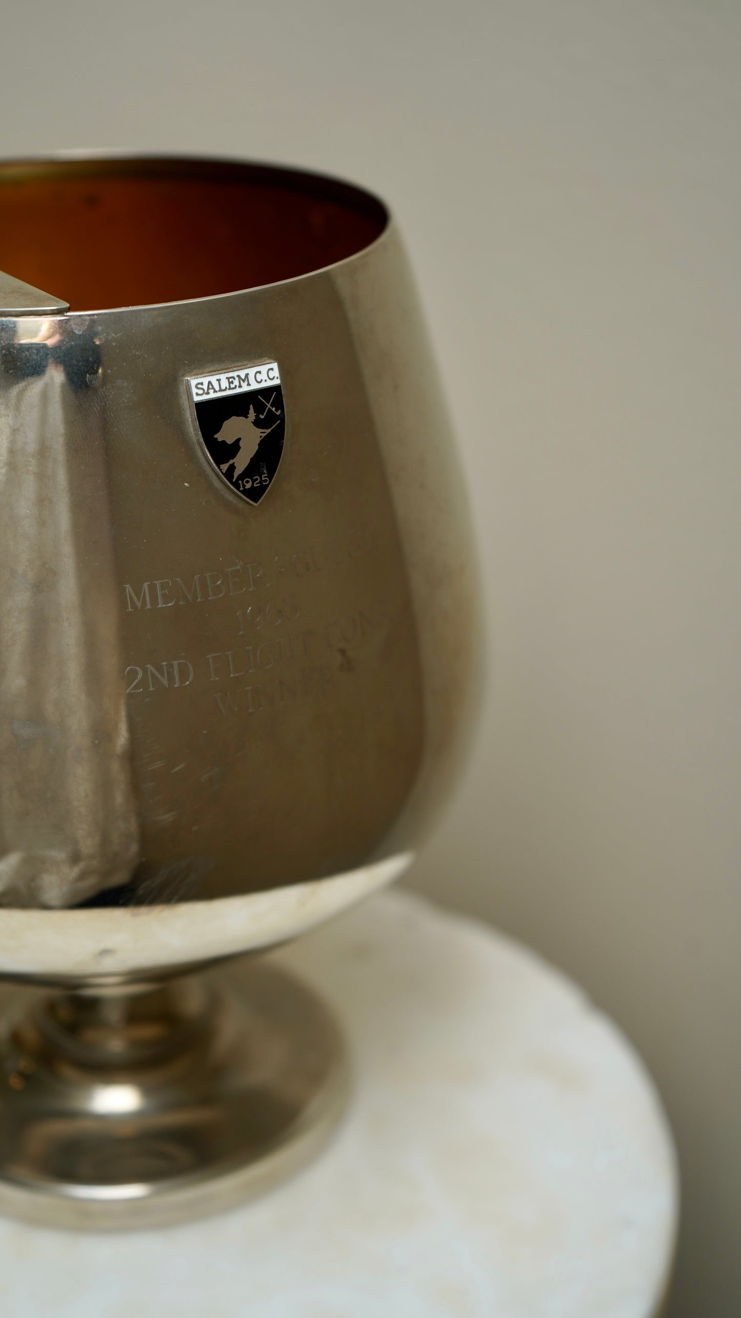 1965 Salem C.C. Silver Plated Trophy Pitcher Ice Bucket by E.B. Co., Boston
