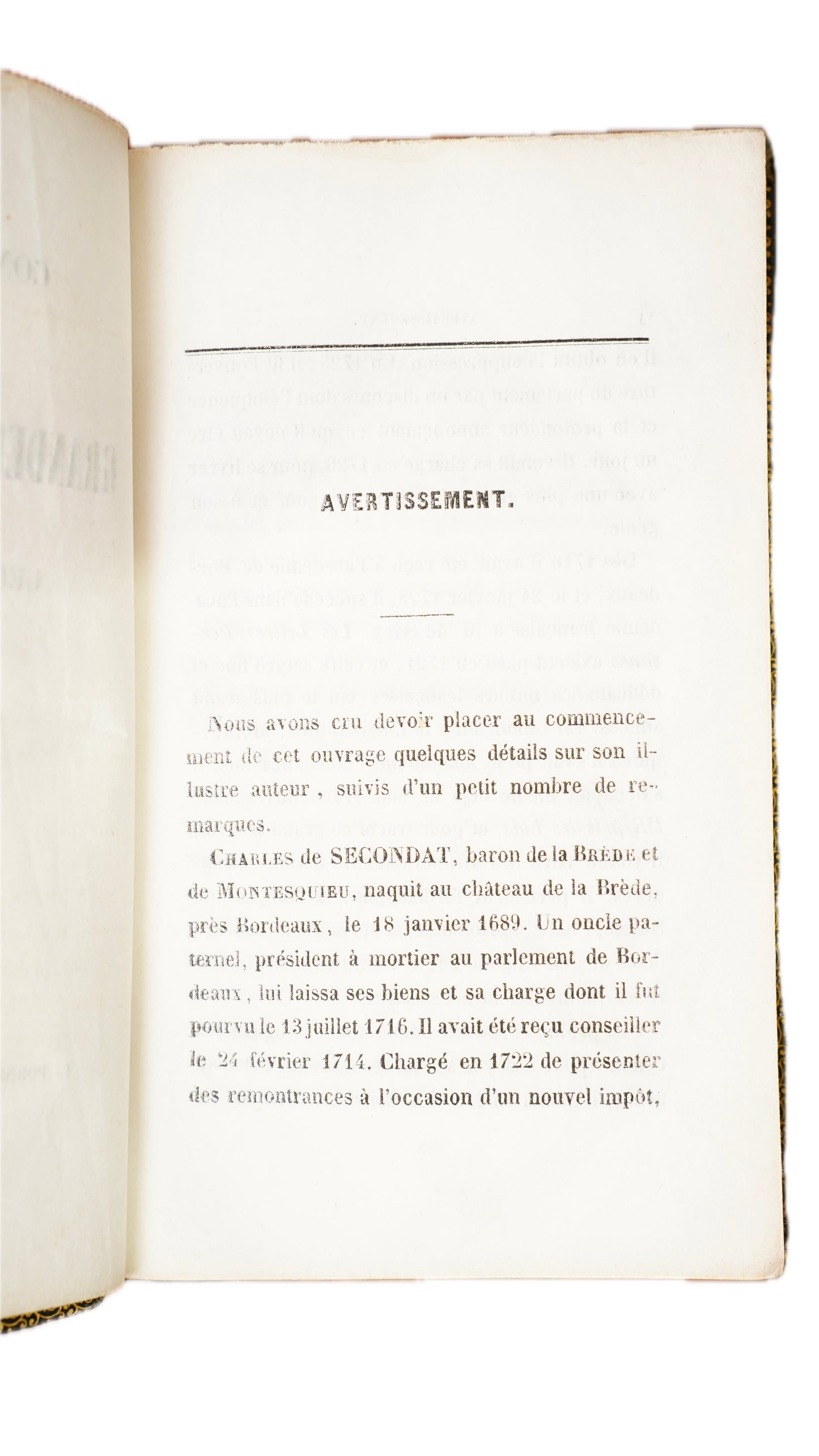 Montesquieu Grandeur des Romains 1846 Antique French Prize Binding