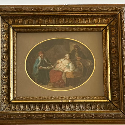 Early Victorian Miniature Oil Painting – In the Style of George Cattermole