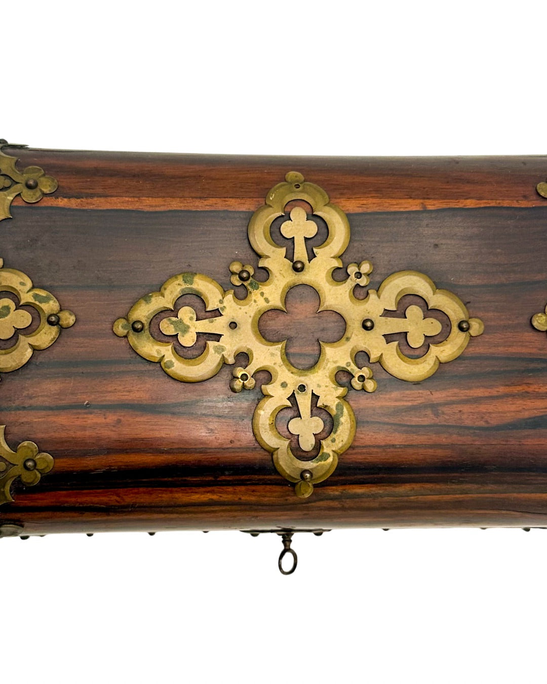 Antique Georgian Rosewood Domed Tea Caddy with Brass Mounts, Circa 1820-1830