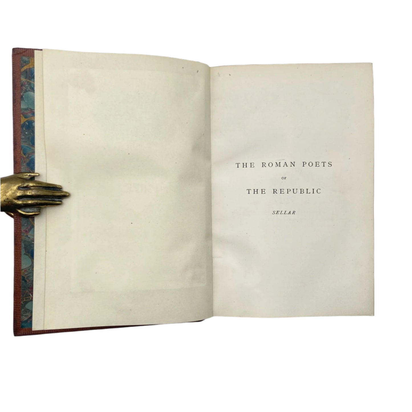 1839 "The Roman Poets of the Republic" Brown Full Leather Book