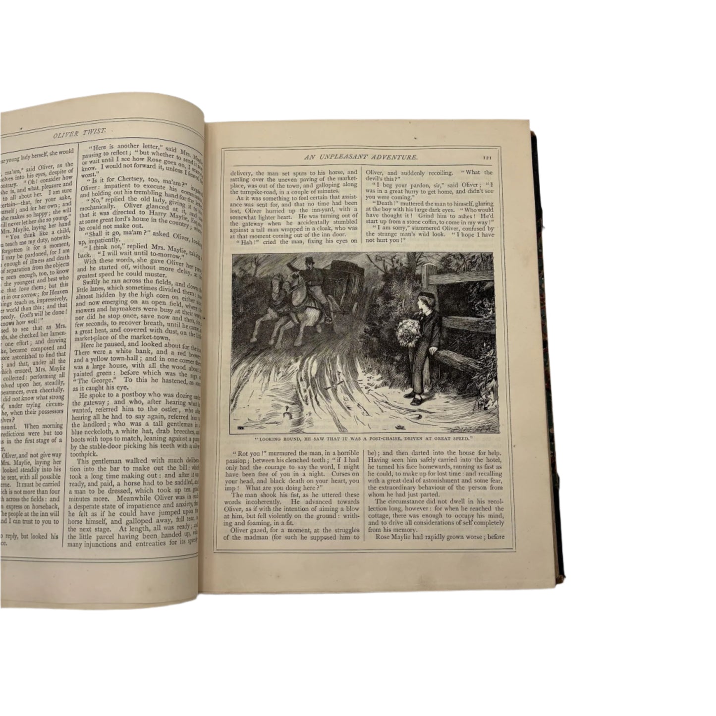 Antique Dickens Literature Book Oliver Twist and Martin Chuzzlewit Victorian Illustrated Edition