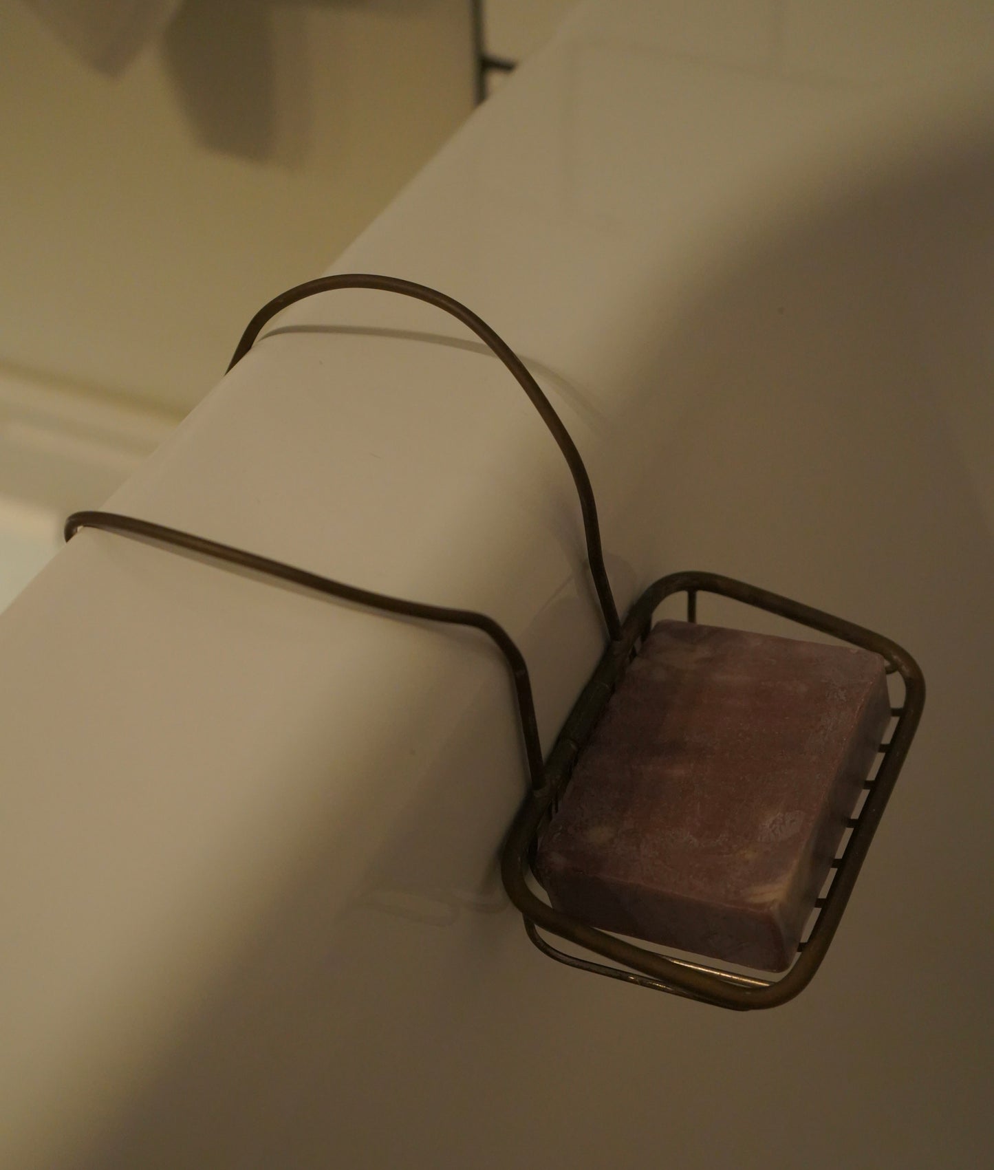 Antique Brass Tub-Mounted Soap Holder Basket