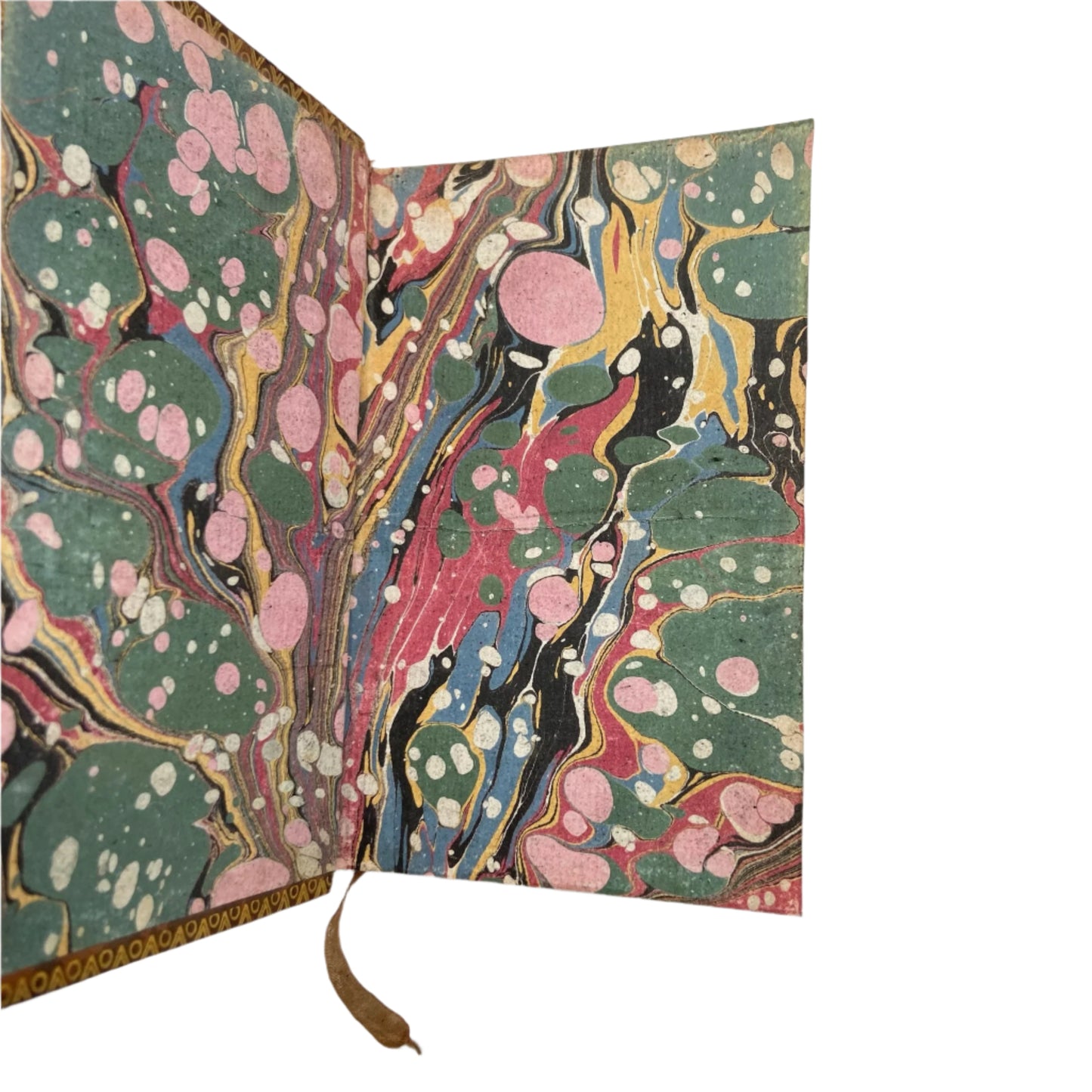 Antique 1803 French Poetry Book Le Printemps d’un Proscrit by Michaud | Fine Calf Leather Binding with Marbled Endpapers