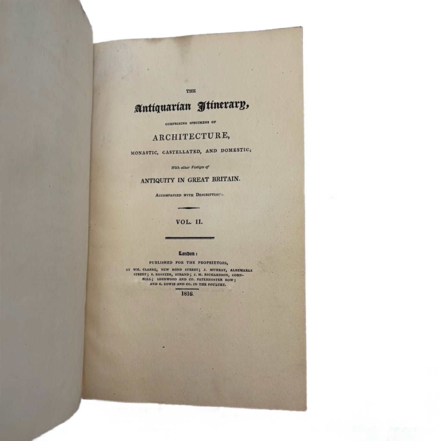 4 Volumes 1815 & 1816"The Antiquarian Itinerary" Full Black Moroccon Leather Book