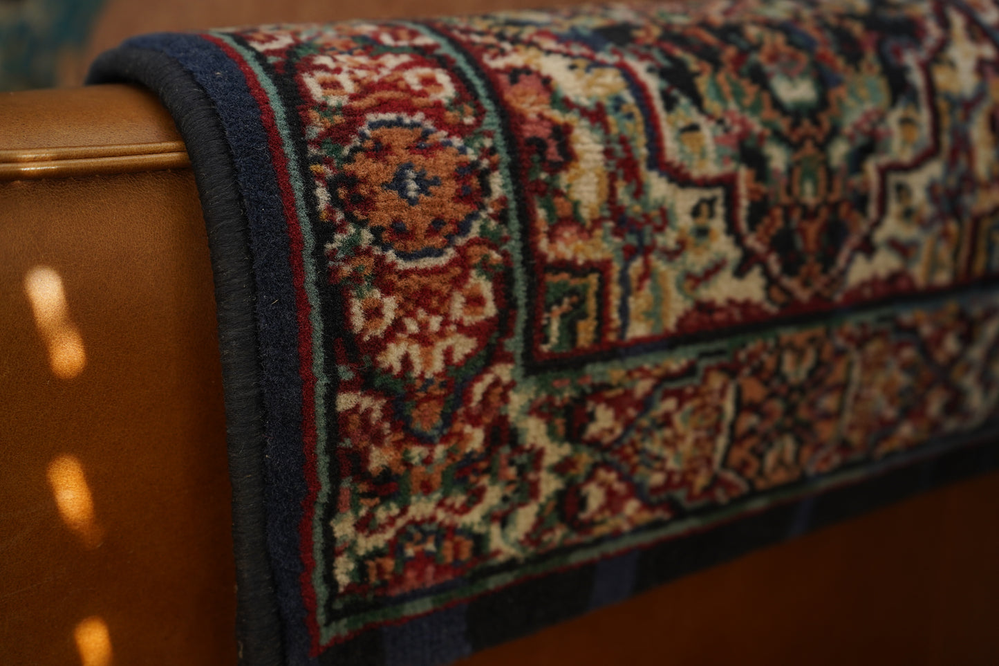 Small Blue Persian Style Rug, 20" x 15.5"