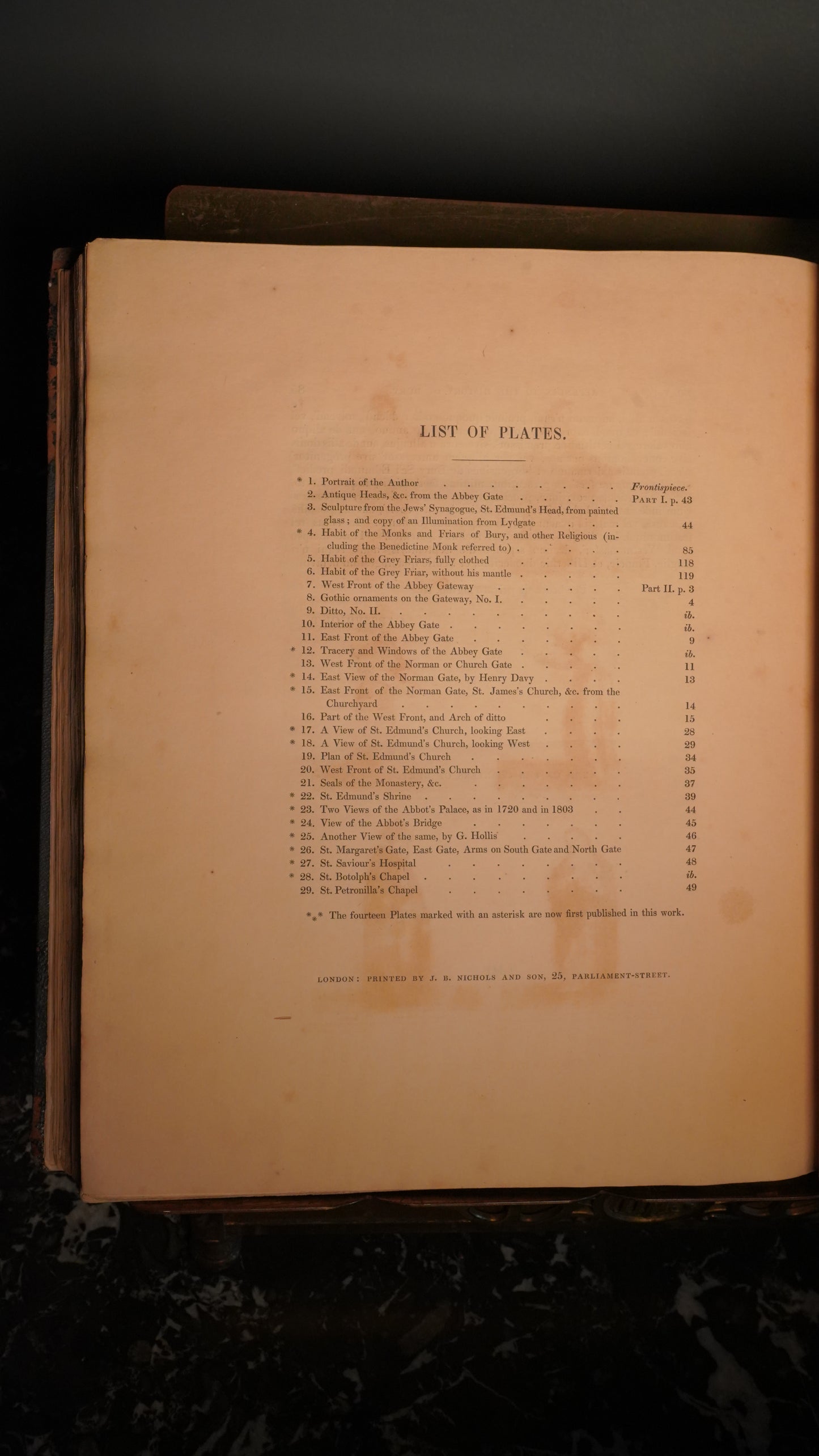 1805 "The History and Antiquities of the Abbey of St. Edmund’s Bury" Half Blue Leather Book