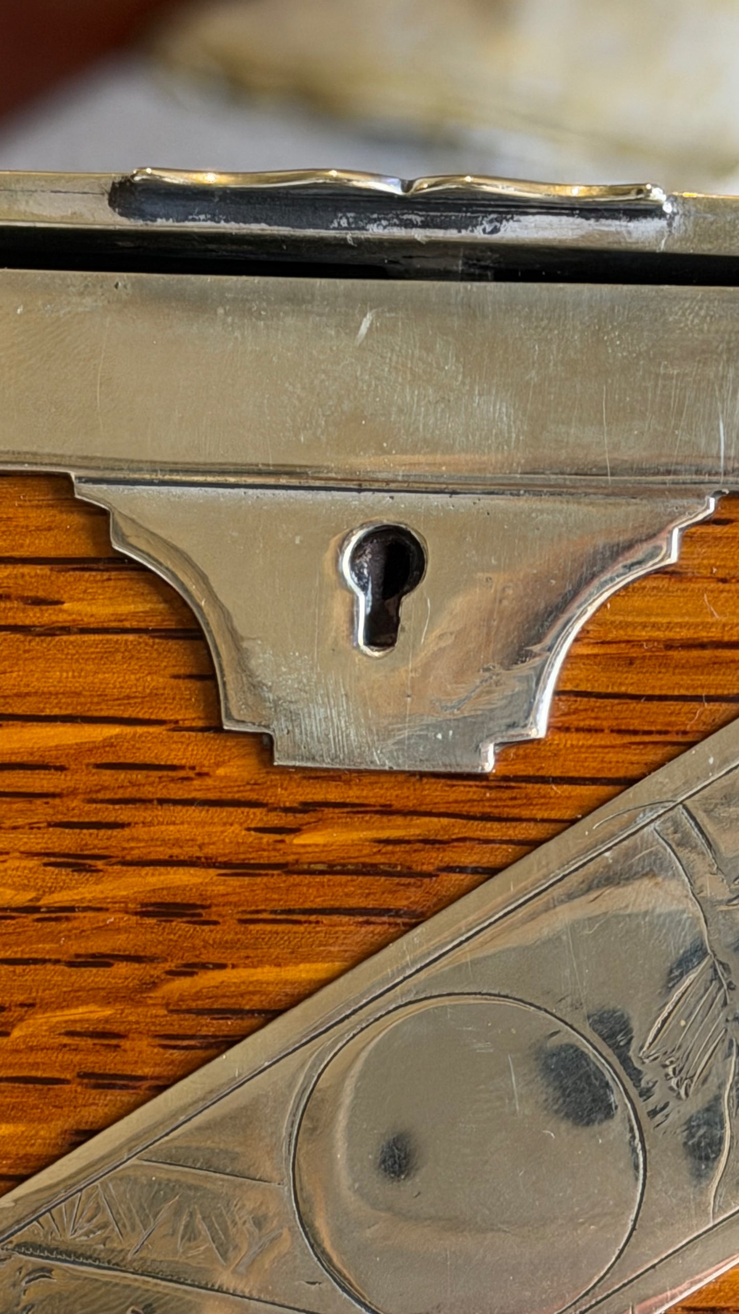 Antique English Oak and Silver-Plated Twin Tea Caddy | John Grinsell & Sons, c.1895–1910