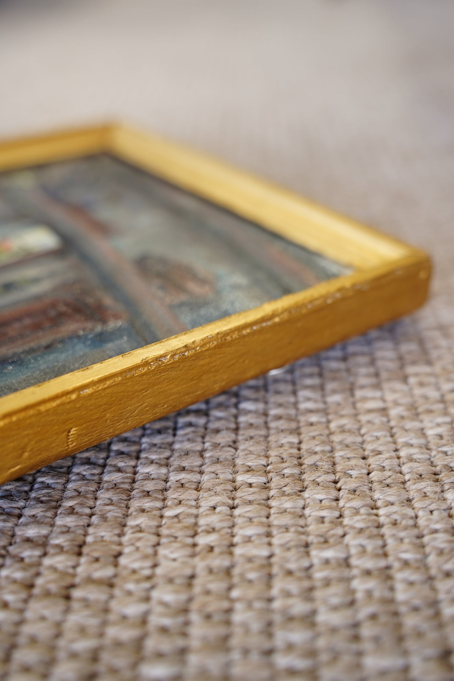 Vintage Flemish Interior Oil Painting, Cottage Doorway with Geranium