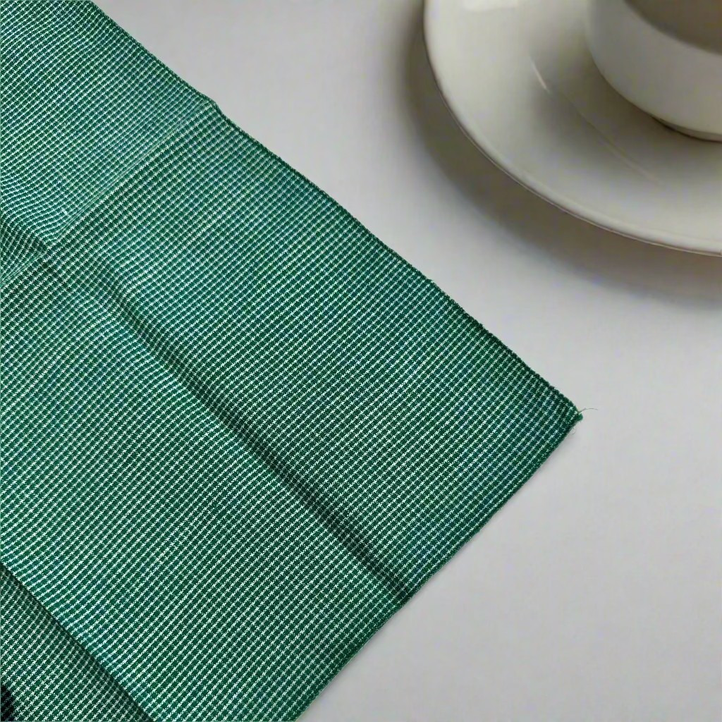 Vintage Green Gingham Cloth Napkins – Set of 4 Handmade Country Cottage Napkins