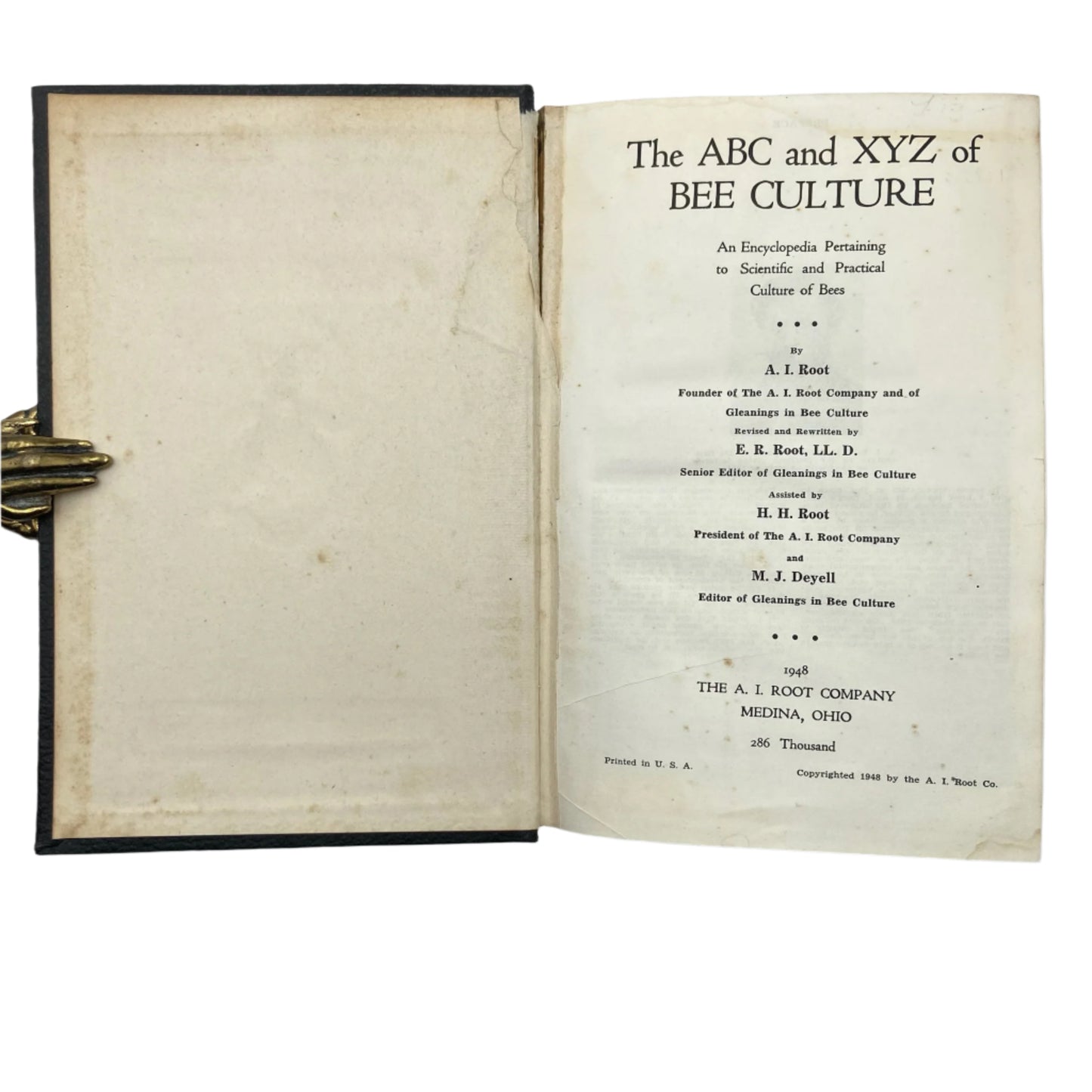 1948 "The ABC and XYZ of Bee Culture" Black Full Leather Book
