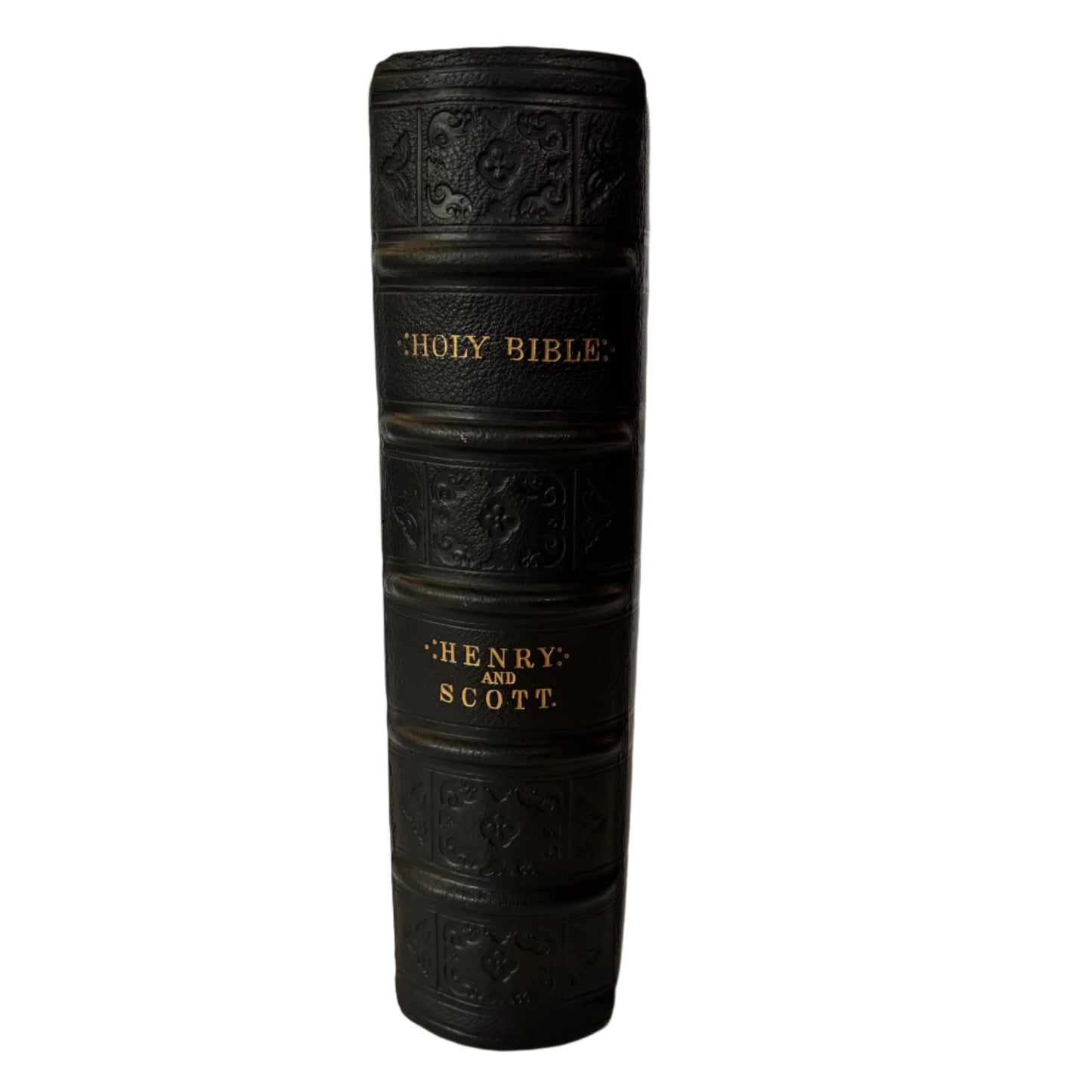 XL "Holy Bible" Black Full Leather Book