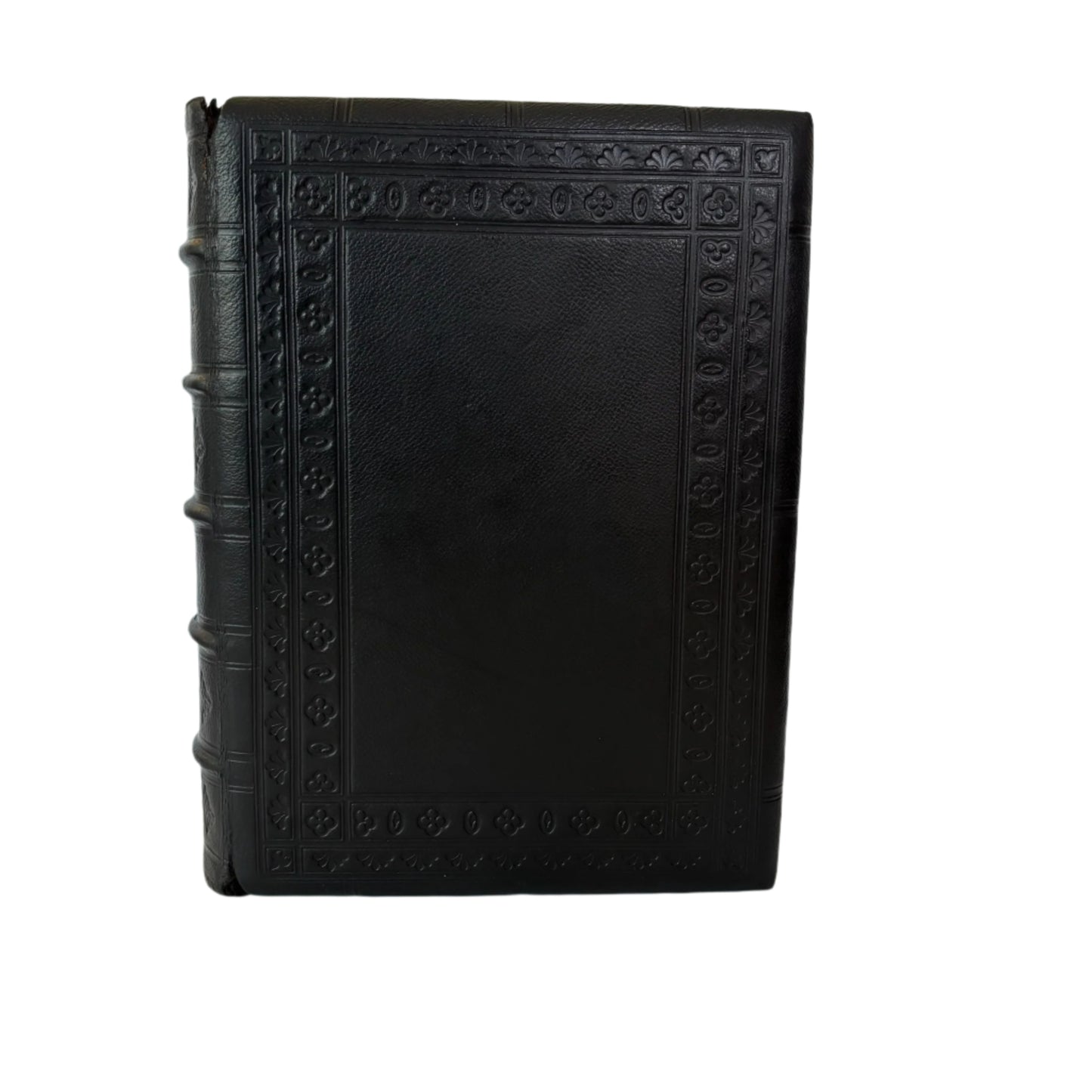 XL "Holy Bible" Black Full Leather Book