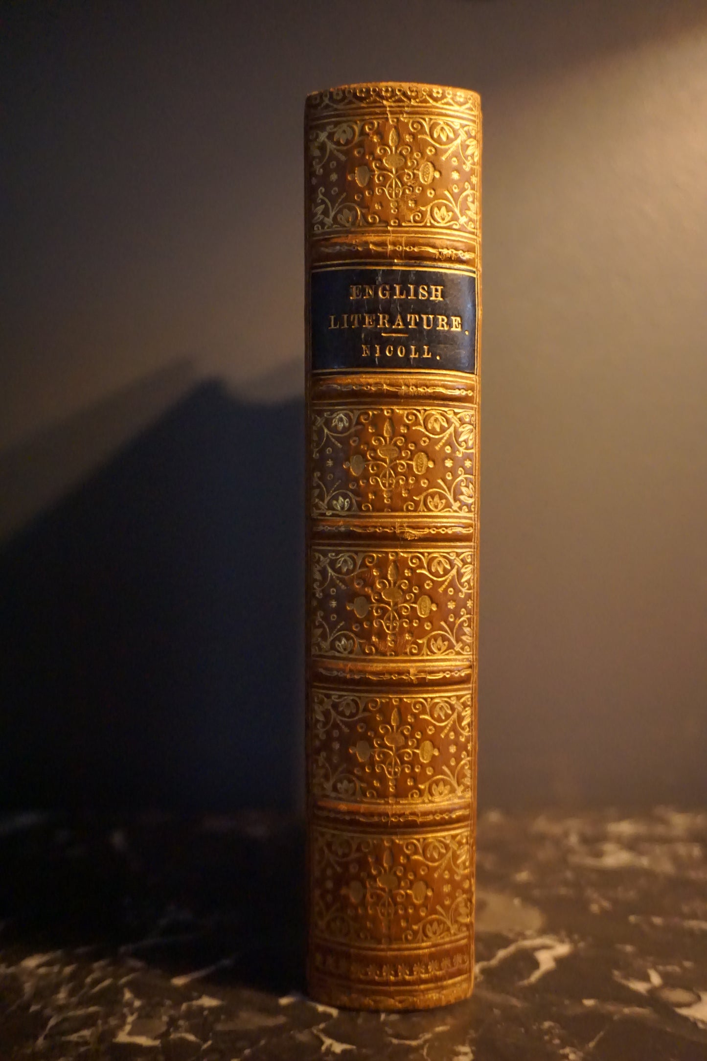 1883 "Landmarks of English Literature" Brown Full Leather Book