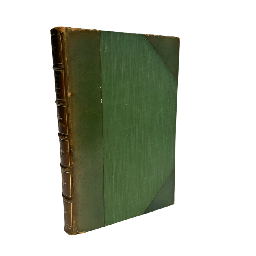 "Selected Poems of Francis Thompson" Faded Green / Brown Half Leather Book, Circa 1910-1925