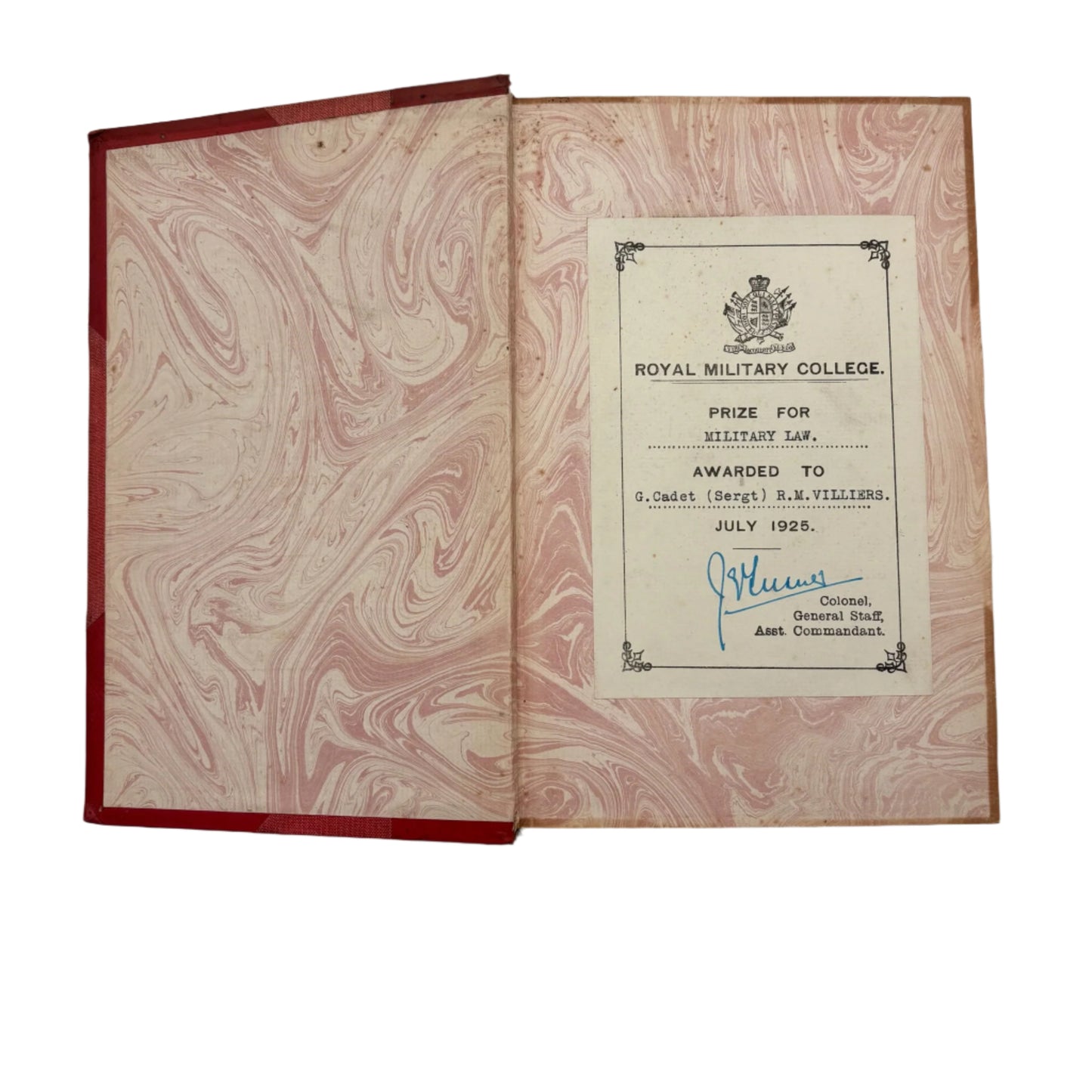 1913 "The Science of War" Red Half Leather Book