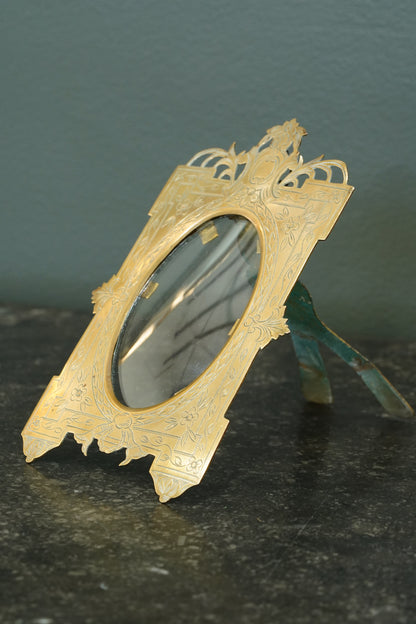 Antique Aesthetic Movement Brass Picture Frame