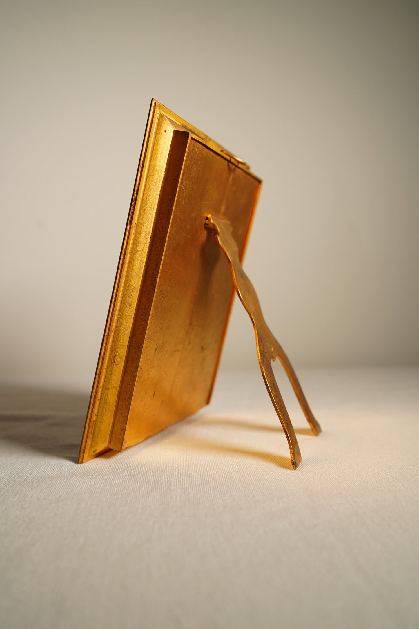 Parisian Gilt Brass and Cobalt Enamel Photograph Frame, Early 20th Century