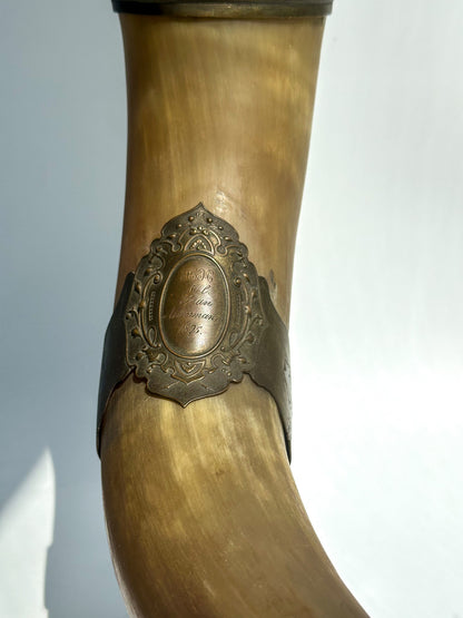 Antique Ceremonial Drinking Horn – A Timeless Trophy from 1895