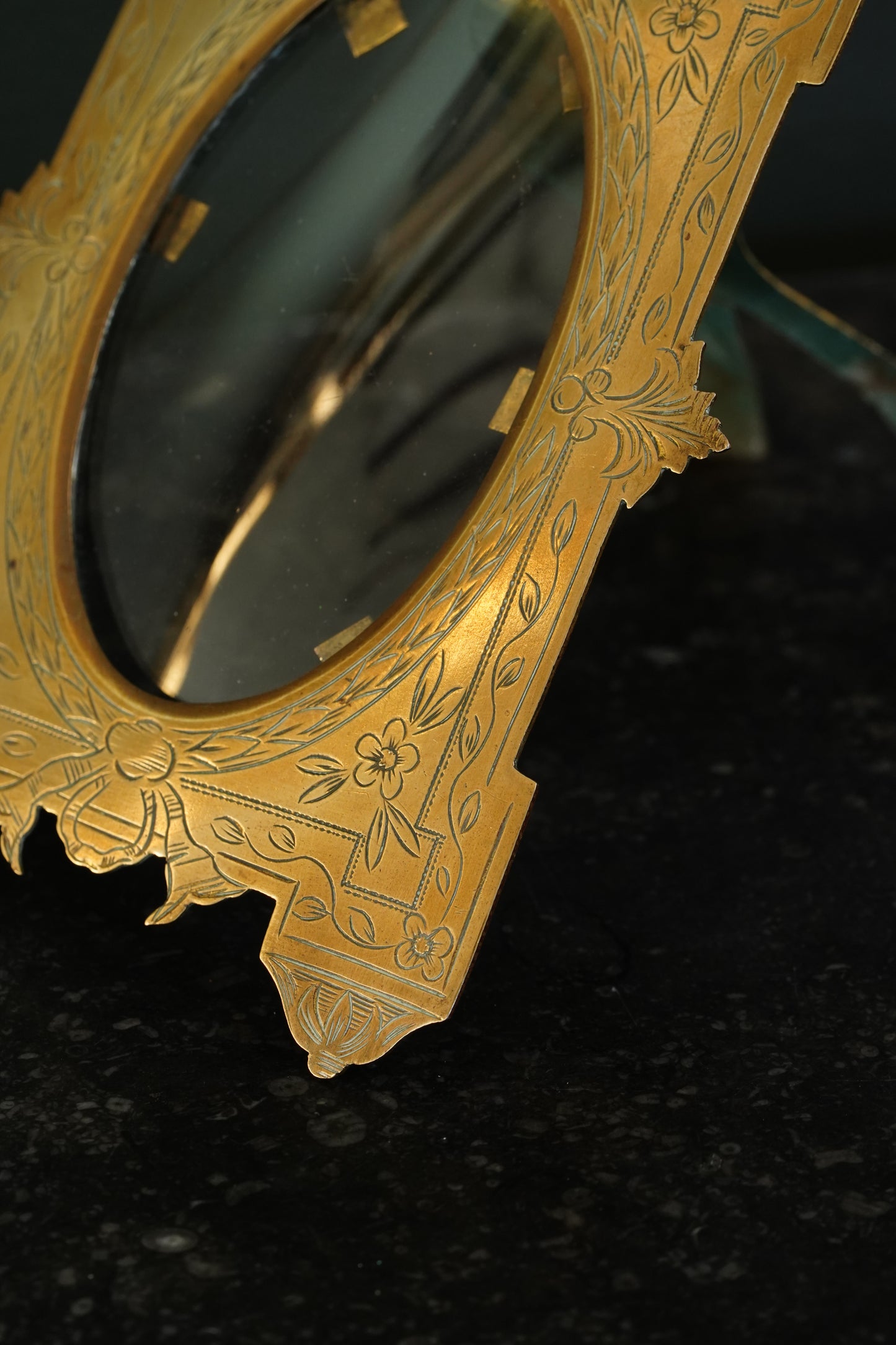 Antique Aesthetic Movement Brass Picture Frame