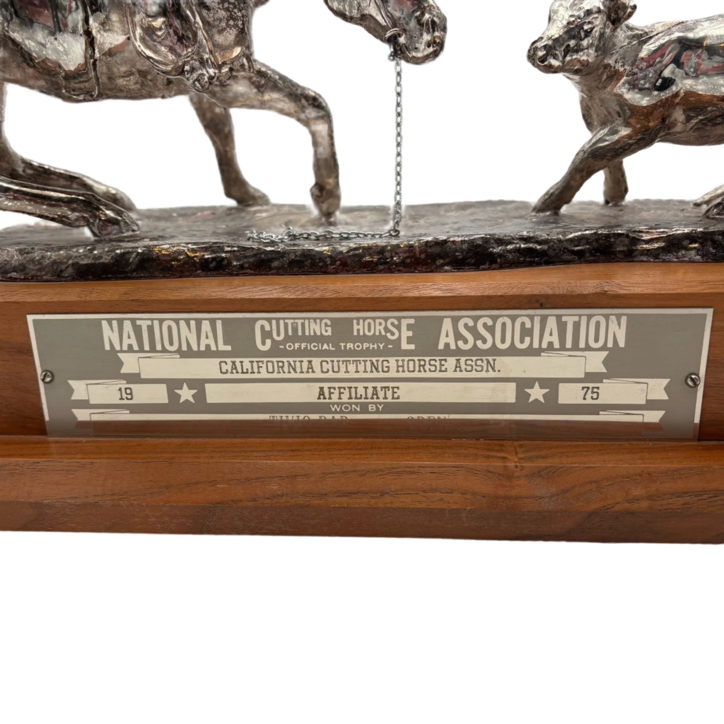 1975 National Cutting Horse Association Trophy – Western Equestrian Sculpture by Starlie