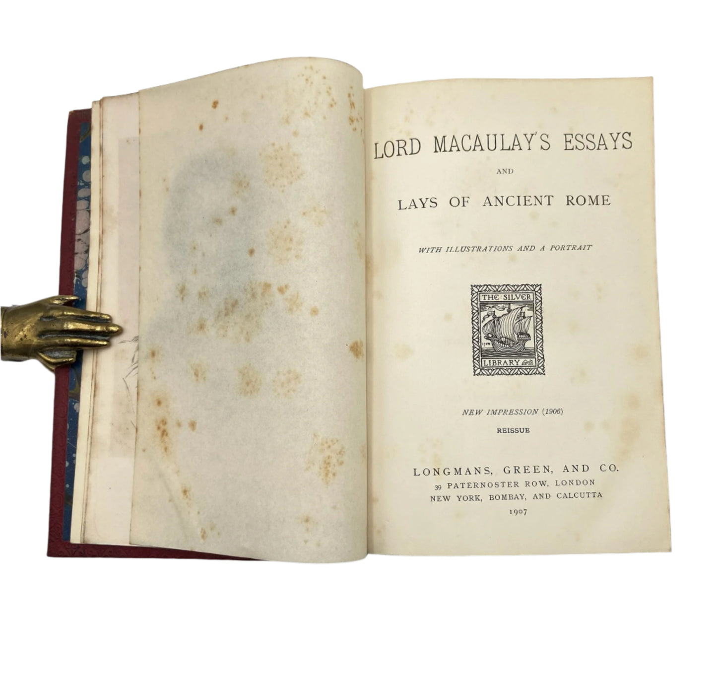 1907 "Lord Macaulay’s Essays and Lays of Ancient Rome" Red Full Leather Book