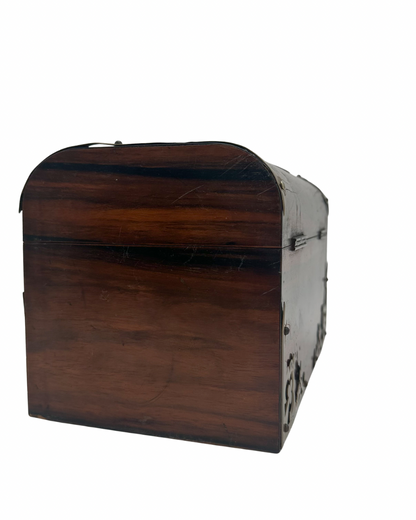 Antique Georgian Rosewood Domed Tea Caddy with Brass Mounts, Circa 1820-1830