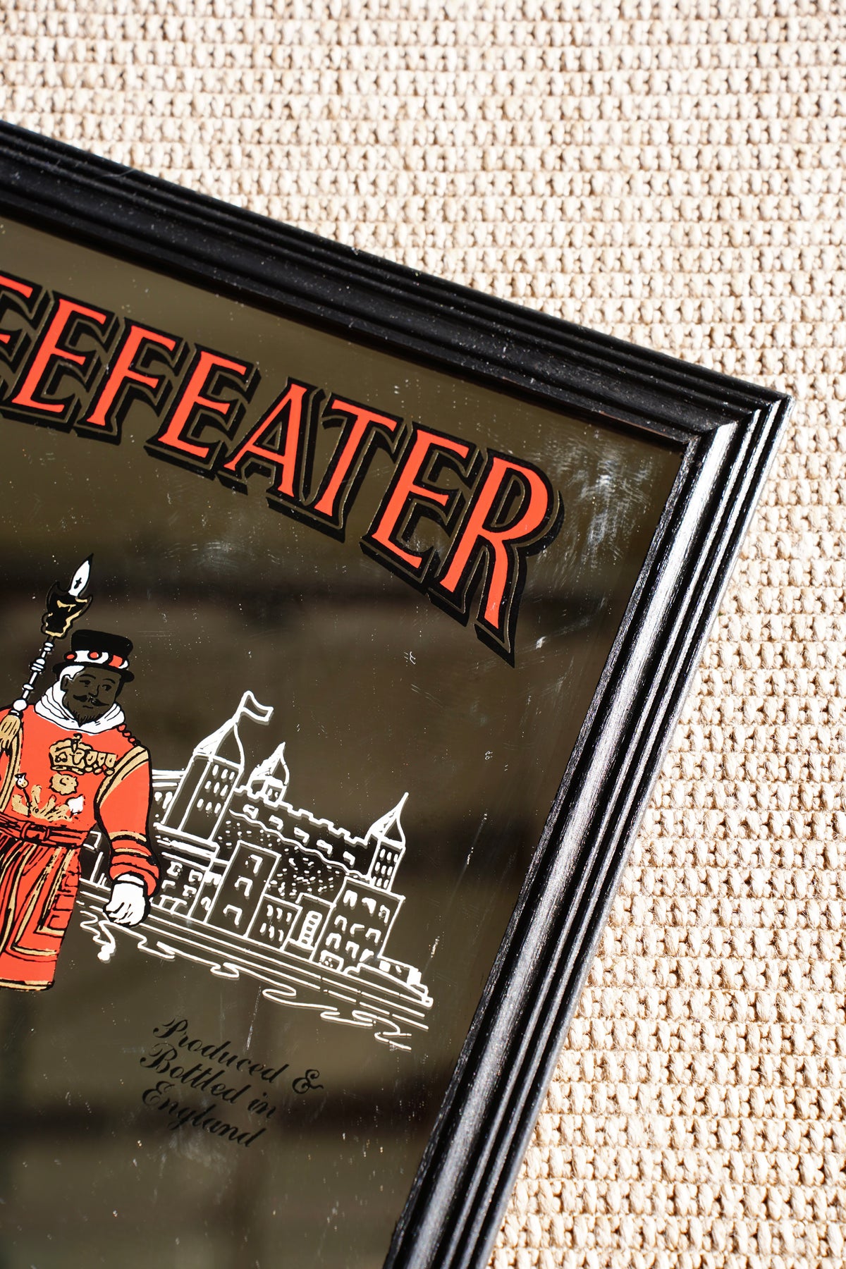 Vintage Beefeater Dry Gin Advertising Bar Mirror