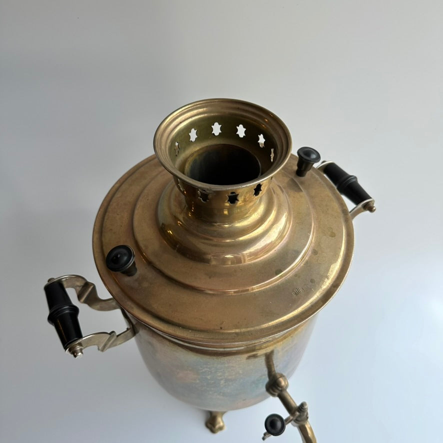 Antique Russian Brass Plated Samovar